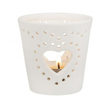Hollow heart Ceramic candle cup