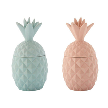 Light Green And Pink Ceramic Pineapple Candle Jar