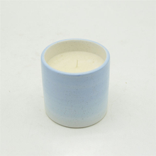 Light blue and gold flecked ceramic candle cups