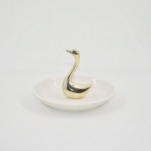 Golden Swan Shape Home Decor Gift Jewelry Display Tray Wedding Gift Ceramic Ring Holder Custom Trinket Tray