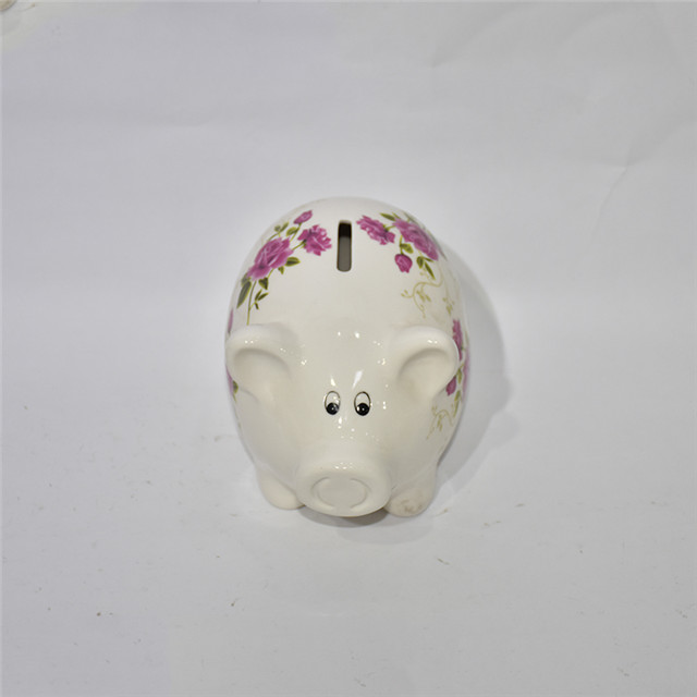 Different Color Hot Sale Piggy Money Box Ceramic Animal Shape Coin Bank Cute Wear a Skirt Pink Pig Ceramic Piggy Bank Home Decoration Children like ceramic piggy bank Animal style piggy bank