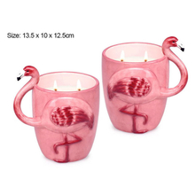 3D ceramic Pink Flamingo candle cup