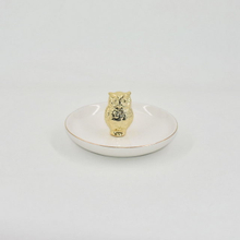 Golden Owl Style Wedding Decoration Gift Jewelry Tray Trinket Tray Ceramic Wedding Ring Holder 