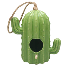 plant Cactus style green Suspension type ceramic pig Bird feeder