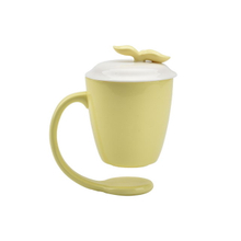 Yellow Color Home Decoration Custom Suspending mugs Floating Ceramic Coffee Mug With Handle and Lid