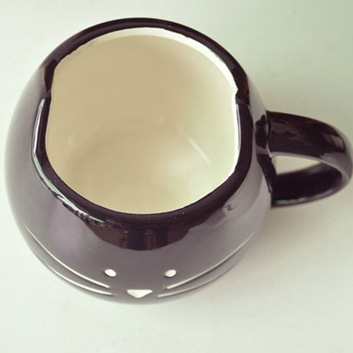 Black Or White Colour Feline Style Ceramic Coffee Cup Or Tea Cup