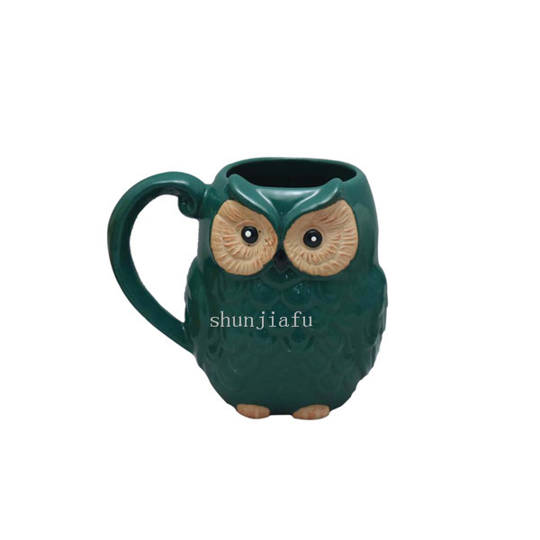 yellow Owl Ceramic Ice Beer Cup Ceramic owl Mug