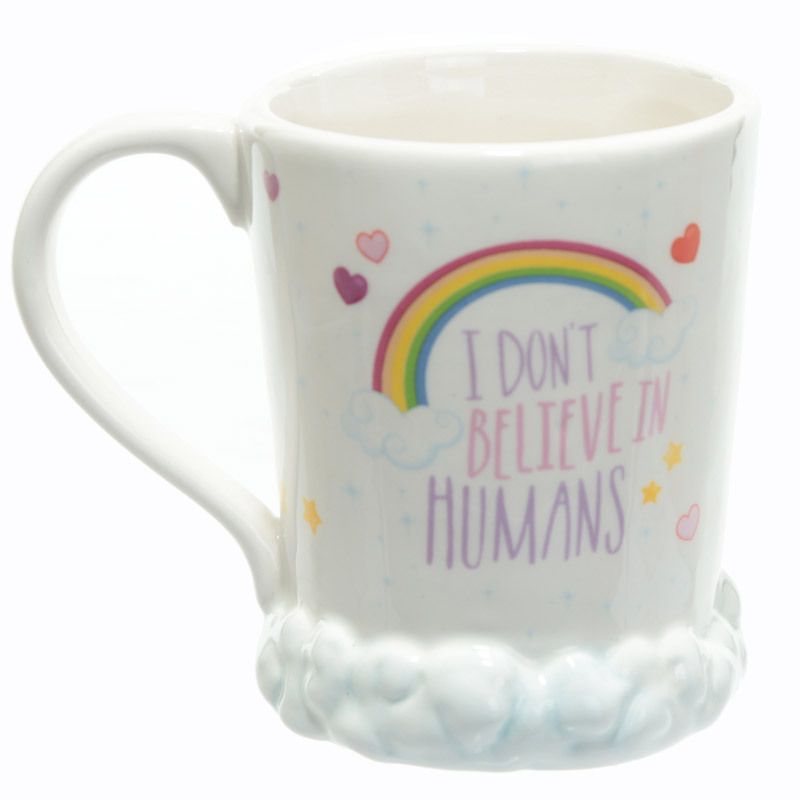 Waves at the bottom stand Animal Unicorn of ceramic coffee cup