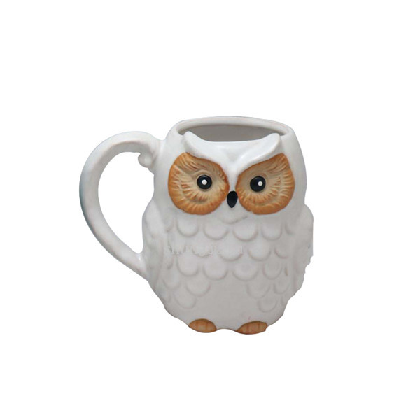 White Owl Ceramic Ice Beer Cup Ceramic Owl Mug