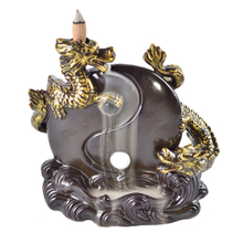 Thread Incense Socket Ceramic Waterfall Reflux Incensetwo dragons looked at each other Ceramic Fingered Citron Dragon Backflow Incense Burner